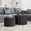 Nesting Coffee Table Set of 2, Modern Coffee Tables, Space-Saving Round Circle Coffee Tables