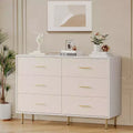 6-Drawer Dresser, Modern Wooden Bedroom Chest of Drawers With Handles and Storage Drawers, Farmhouse Style TV Stand for Living Room, Bedroom, Hallway