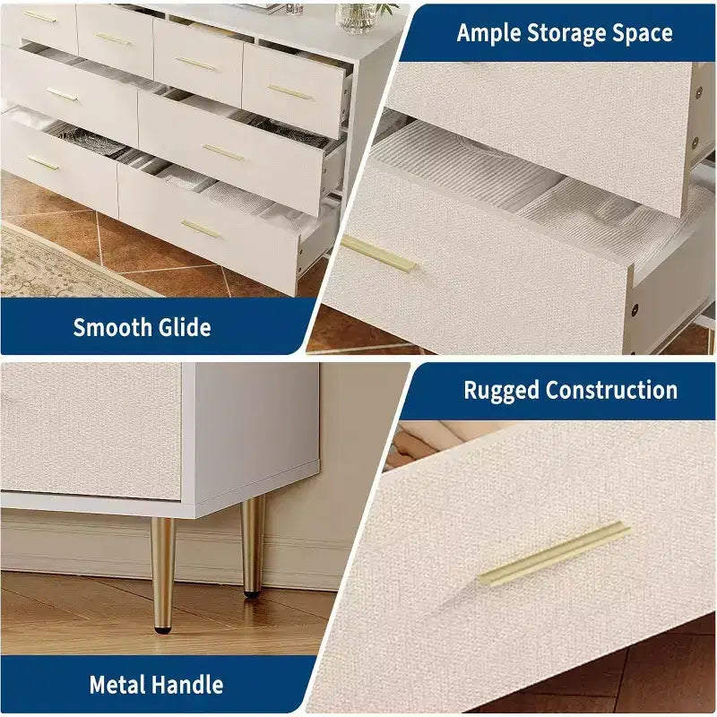 Comò a 6 cassetti, cassettiera moderna in legno per camera da letto con maniglie e cassetti portaoggetti, mobile porta TV in stile rustico per soggiorno, camera da letto, corridoio