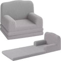 2-in-1 Kids Convertible Sofa & Lounger, Machine Washable Teddy Fleece Toddler Couch Bed, Soft Fold Out Couch Lounger for Kids, (Crown)
