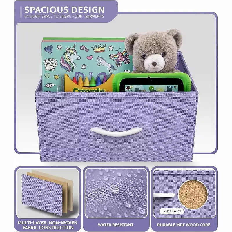 Comodino Sorbus con 2 cassetti - Telaio in acciaio, piano in legno e contenitori in tessuto facili da estrarre - Ottimo per casa, camera da letto, ufficio e dormitorio universitario