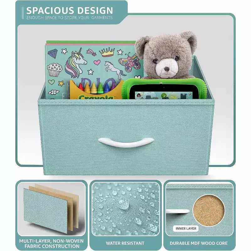 Comodino Sorbus con 2 cassetti - Telaio in acciaio, piano in legno e contenitori in tessuto facili da estrarre - Ottimo per casa, camera da letto, ufficio e dormitorio universitario