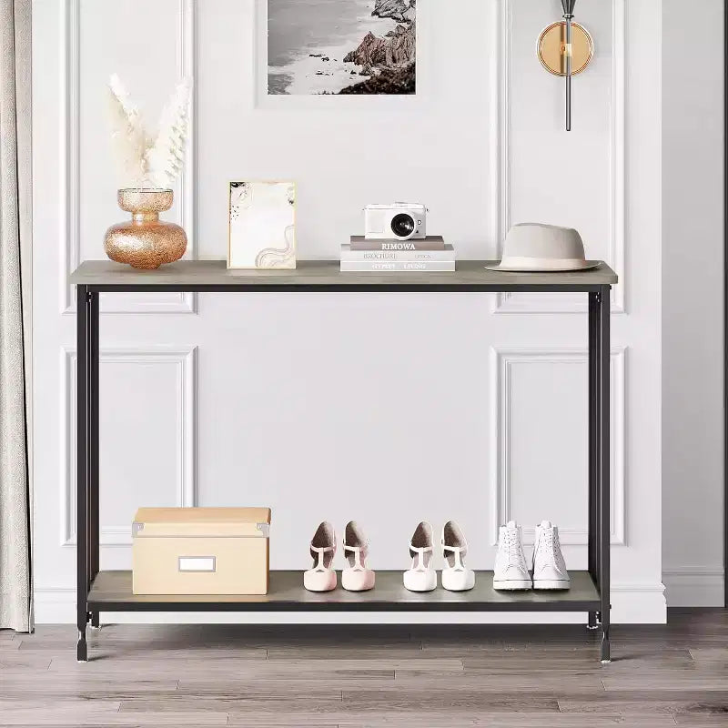 COZONY 41.5 Tavolino Consolle Stretto con Ripiano, Tavolo Slim da Ingresso per Corridoio, Dietro il Divano, Foyer
