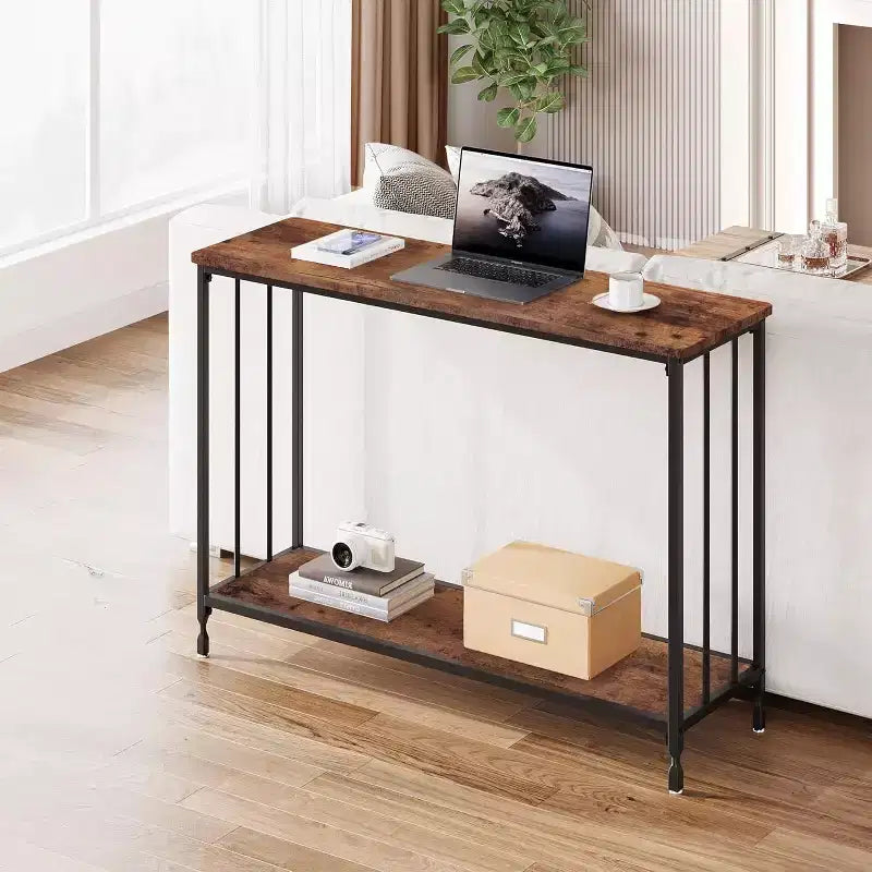 COZONY 41.5 Tavolino Consolle Stretto con Ripiano, Tavolo Slim da Ingresso per Corridoio, Dietro il Divano, Foyer