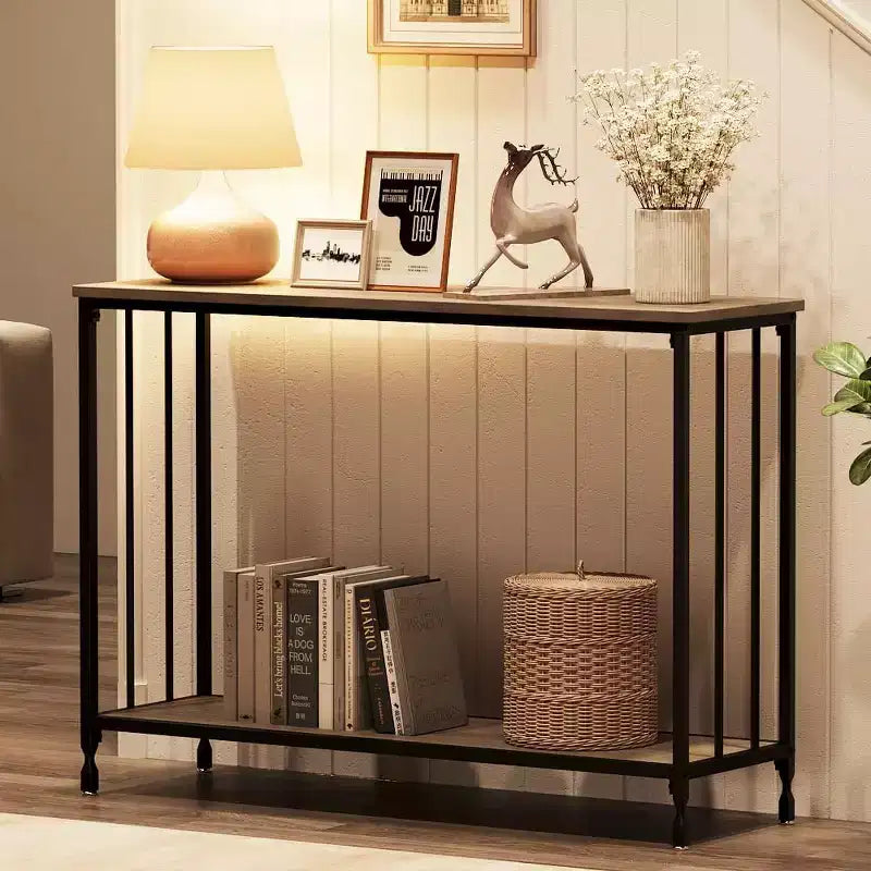 COZONY 41.5 Tavolino Consolle Stretto con Ripiano, Tavolo Slim da Ingresso per Corridoio, Dietro il Divano, Foyer