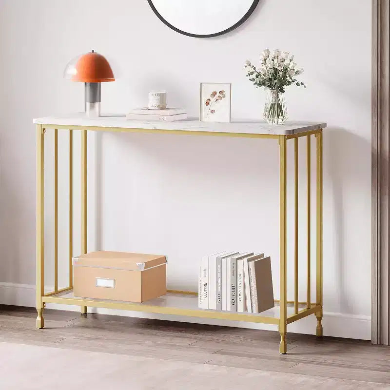 COZONY 41.5 Tavolino Consolle Stretto con Ripiano, Tavolo Slim da Ingresso per Corridoio, Dietro il Divano, Foyer