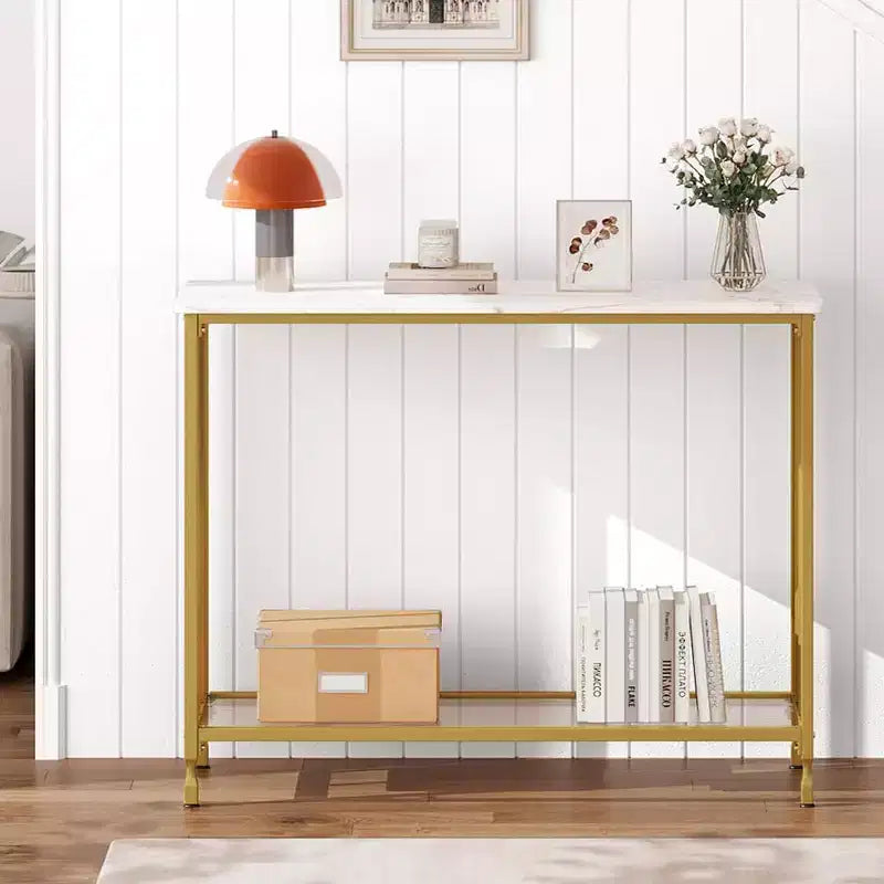 COZONY 41.5 Tavolino Consolle Stretto con Ripiano, Tavolo Slim da Ingresso per Corridoio, Dietro il Divano, Foyer