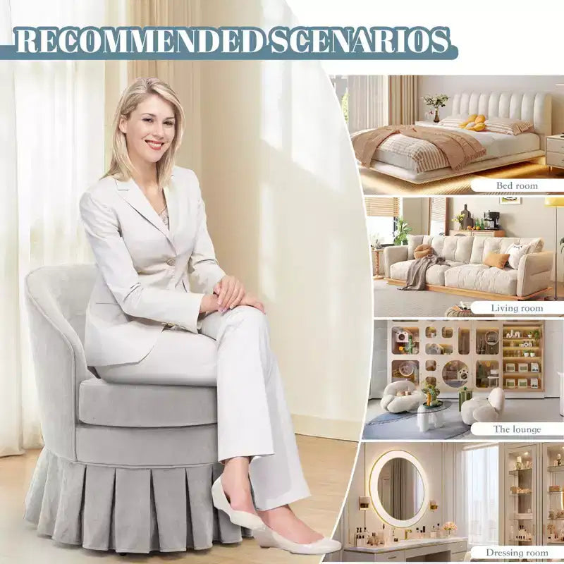 Poltrona moderna di metà secolo, scrivania piccola e carina, sedia da trucco accogliente, sedia comoda per camera da letto, soggiorno, piccoli spazi