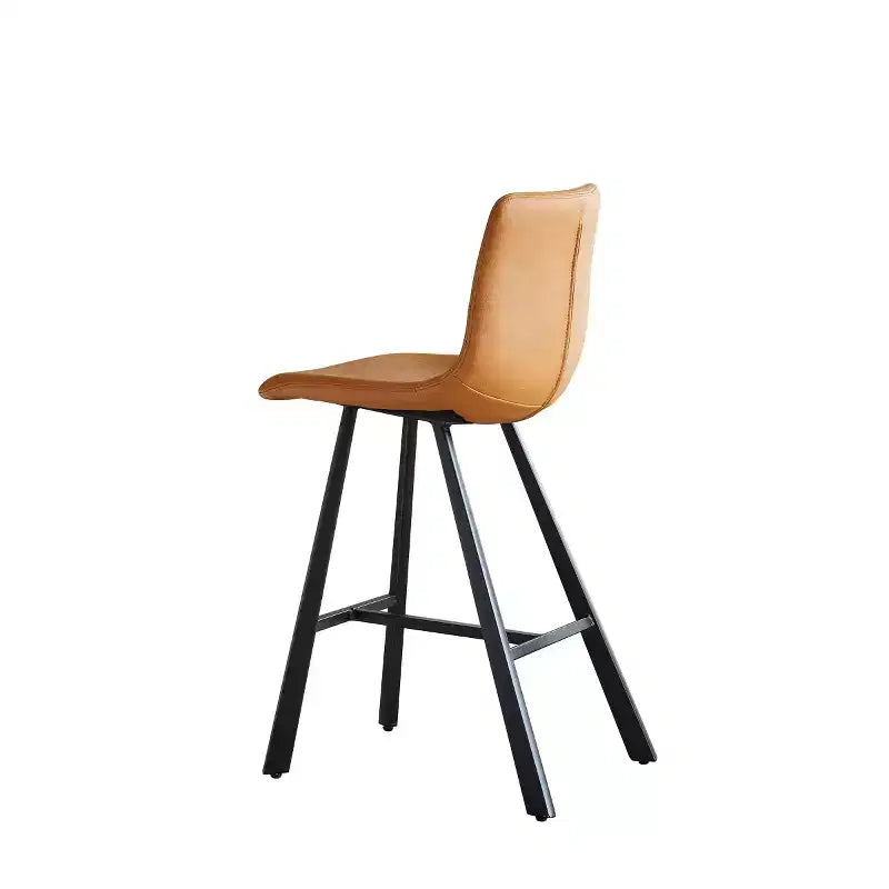 Set di 2 sgabelli da bancone con robusto telaio in metallo nero, sgabelli da bancone per isola cucina, mobile bar o ristorante-Panipeachy