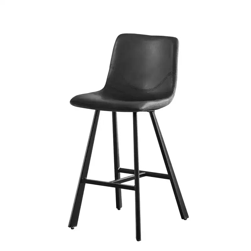 Set di 2 sgabelli da bancone con robusto telaio in metallo nero, sgabelli da bancone per isola cucina, mobile bar o ristorante-Panipeachy