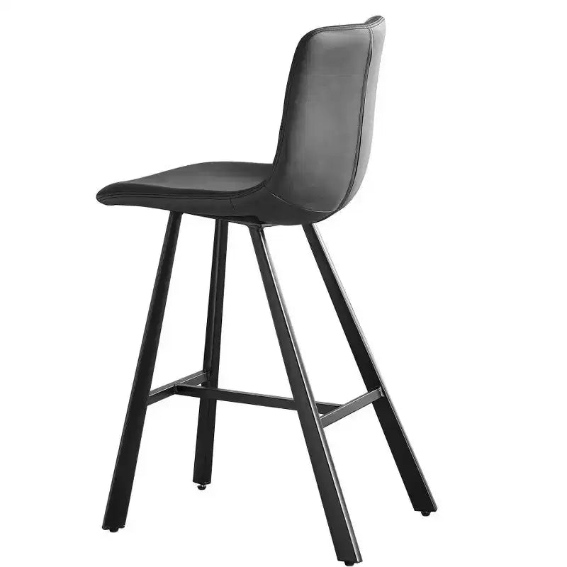 Set di 2 sgabelli da bancone con robusto telaio in metallo nero, sgabelli da bancone per isola cucina, mobile bar o ristorante-Panipeachy