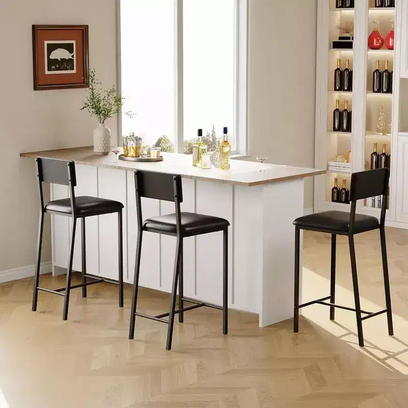 Set tavolo da pranzo per 2 persone, tavolo altezza bancone con 2 sedie imbottite e mensole portaoggetti, set da 2 tavoli e sedie da bistrò
