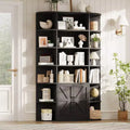 Modern 75 Bookshelf with Storage Cabinet, 6-Tier Wood Bookcase with Doors and Adjustable Shelves for Bedroom, Nursery, or Playroom