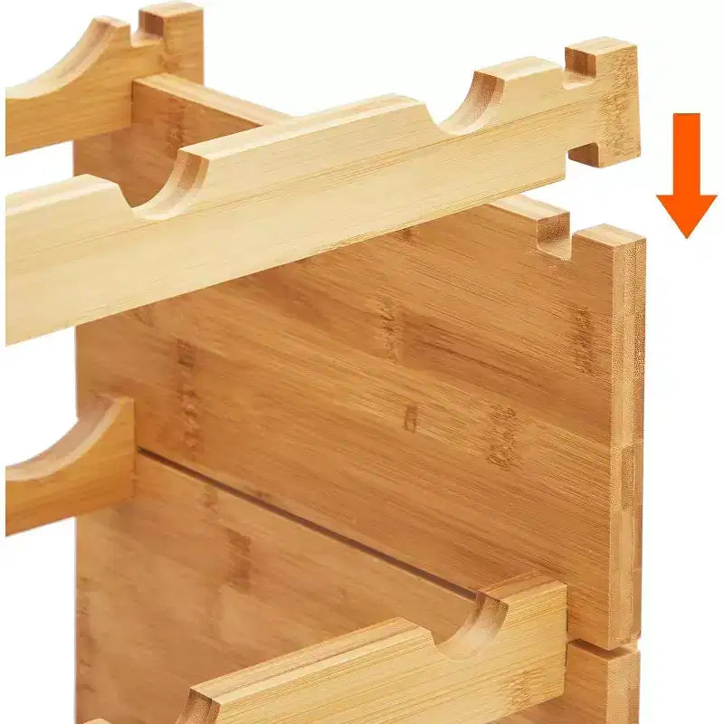COZONY Portabottiglie da Vino in Bambù, Impilabile, Autoportante, Scaffale di Stoccaggio Espositivo