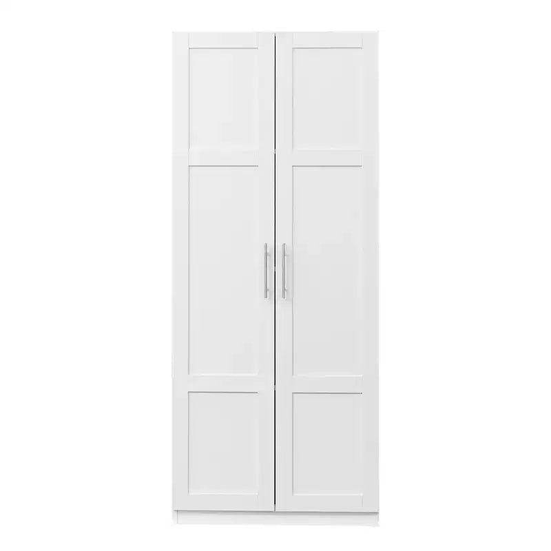 Armadio alto a 2 ante, mobile contenitore contemporaneo con ripiani, armadio e mobile freestanding per camera da letto