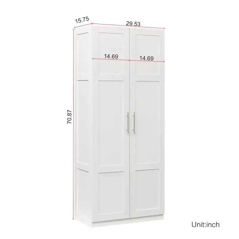 Armadio alto a 2 ante, mobile contenitore contemporaneo con ripiani, armadio e mobile freestanding per camera da letto