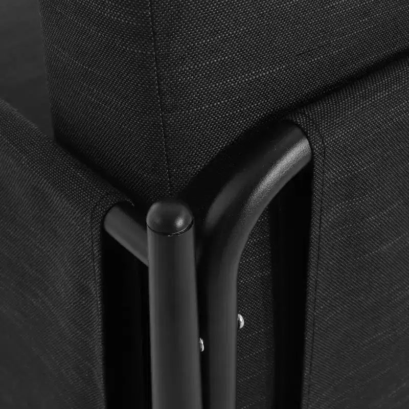 Sedia da pranzo accentata Mid-Century Modern, poltrona club imbottita resistente all'acqua con telaio in alluminio, poltrona grigio scuro per soggiorno e caffè