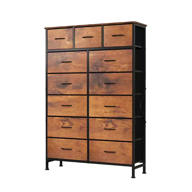 MAYEERTY Torre portaoggetti in tessuto a 13 cassetti, alta 144 cm, robusto mobile organizer