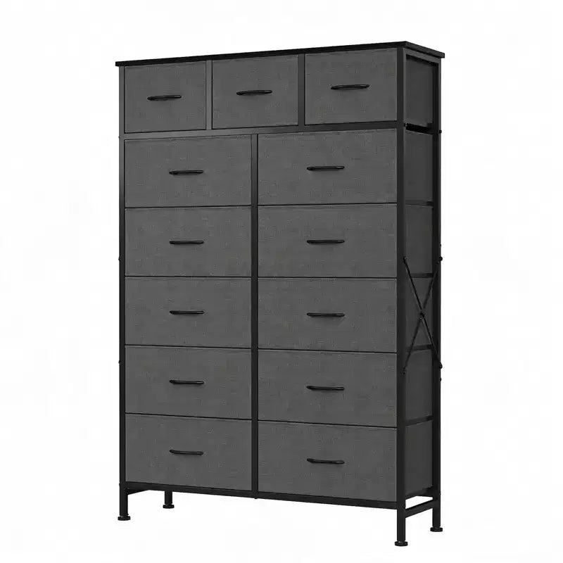 MAYEERTY Torre portaoggetti in tessuto a 13 cassetti, alta 144 cm, robusto mobile organizer