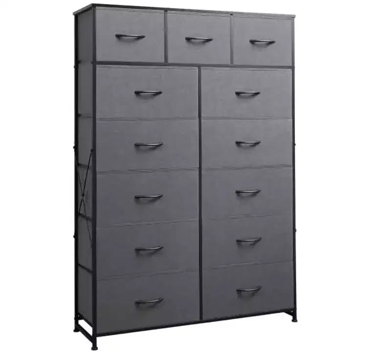 MAYEERTY Torre portaoggetti in tessuto a 13 cassetti, alta 144 cm, robusto mobile organizer