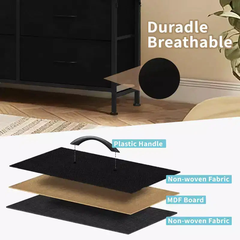 MAYEERTY Torre portaoggetti in tessuto a 13 cassetti, alta 144 cm, robusto mobile organizer