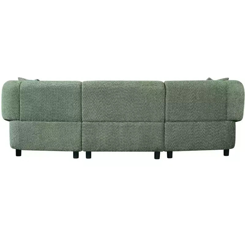 MAYEERTY Divano curvo contemporaneo a 3 posti beige da 250 cm, seduta imbottita, design aerodinamico, struttura resistente per spazi abitativi eleganti
