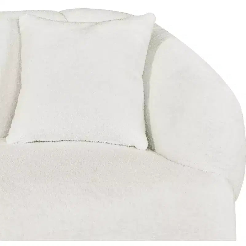 MAYEERTY Divano curvo contemporaneo a 3 posti beige da 250 cm, seduta imbottita, design aerodinamico, struttura resistente per spazi abitativi eleganti