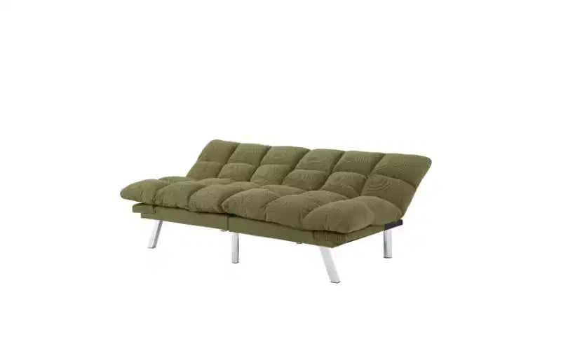 Okak Divano Letto Moderno in Velluto a Coste Convertibile con Schienale e Braccioli Regolabili, Divano Futon Imbottito per Soggiorno, Appartamento