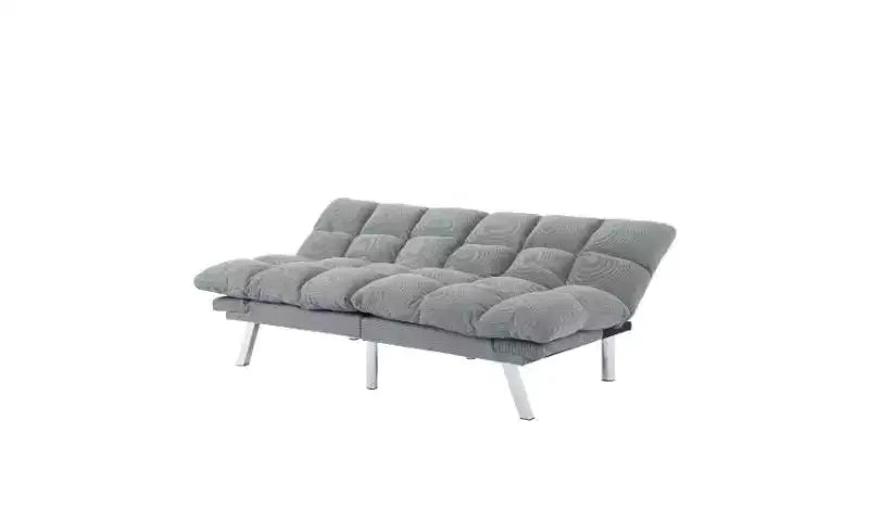 Okak Divano Letto Moderno in Velluto a Coste Convertibile con Schienale e Braccioli Regolabili, Divano Futon Imbottito per Soggiorno, Appartamento