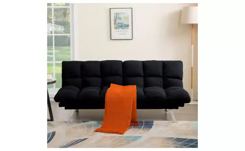Okak Divano Letto Moderno in Velluto a Coste Convertibile con Schienale e Braccioli Regolabili, Divano Futon Imbottito per Soggiorno, Appartamento
