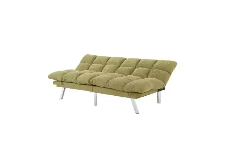 Okak Divano Letto Moderno in Velluto a Coste Convertibile con Schienale e Braccioli Regolabili, Divano Futon Imbottito per Soggiorno, Appartamento