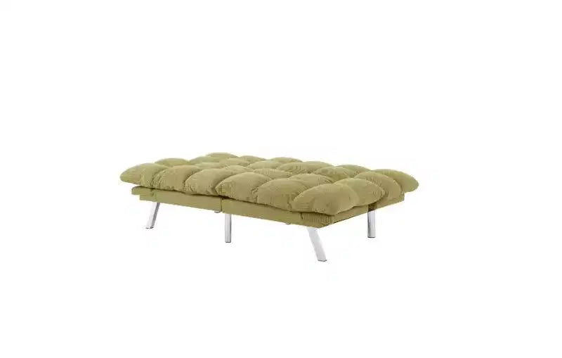 Okak Divano Letto Moderno in Velluto a Coste Convertibile con Schienale e Braccioli Regolabili, Divano Futon Imbottito per Soggiorno, Appartamento