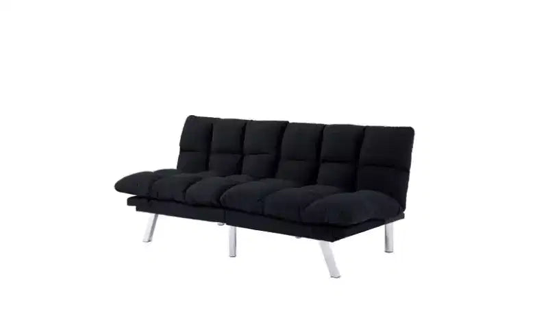 Okak Divano Letto Moderno in Velluto a Coste Convertibile con Schienale e Braccioli Regolabili, Divano Futon Imbottito per Soggiorno, Appartamento