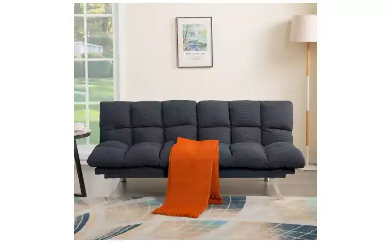 Okak Divano Letto Moderno in Velluto a Coste Convertibile con Schienale e Braccioli Regolabili, Divano Futon Imbottito per Soggiorno, Appartamento