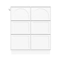 VIYET 49 Cream-Style Narrow Shoe Cabinet, White MDF Organizer w/ 6 Flip Drawers & 3 Silver Hooks (Adjustable Shelves)