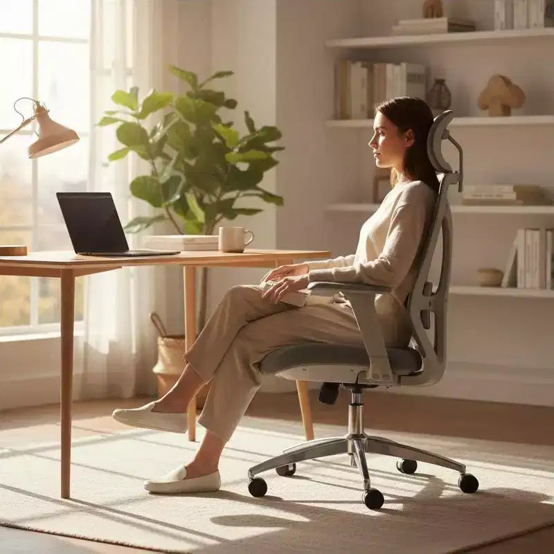 Sedia da ufficio con schienale alto in rete traspirante con braccioli regolabili 3D - Sedia da ufficio regolabile con comfort e stabilità Nera
