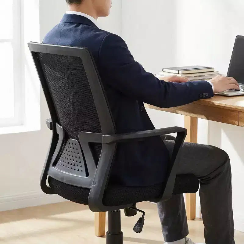 Sedia da ufficio con schienale alto in rete traspirante con braccioli regolabili 3D - Sedia da ufficio regolabile con comfort e stabilità Nera