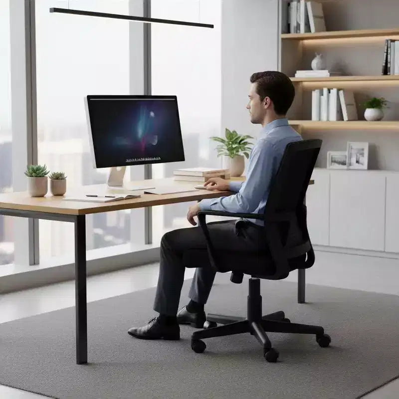 Sedia da ufficio con schienale alto in rete traspirante con braccioli regolabili 3D - Sedia da ufficio regolabile con comfort e stabilità Nera