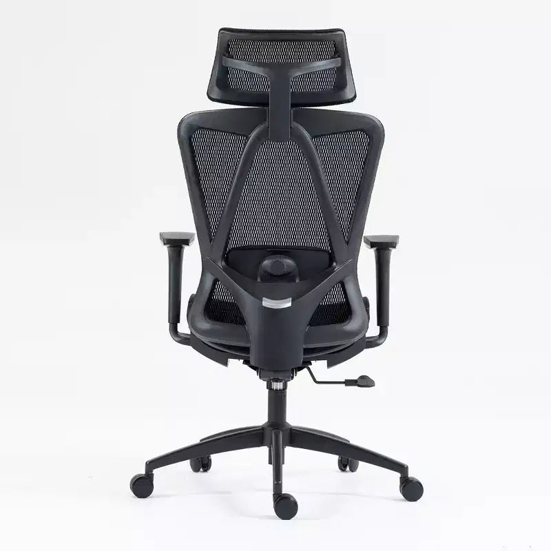 Sedia da ufficio con schienale alto in rete traspirante con braccioli regolabili 3D - Sedia da ufficio regolabile con comfort e stabilità Nera