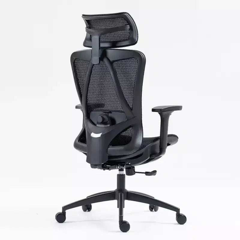 Sedia da ufficio con schienale alto in rete traspirante con braccioli regolabili 3D - Sedia da ufficio regolabile con comfort e stabilità Nera