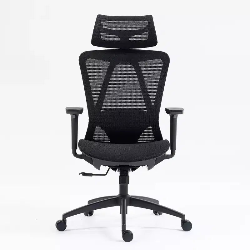 Sedia da ufficio con schienale alto in rete traspirante con braccioli regolabili 3D - Sedia da ufficio regolabile con comfort e stabilità Nera