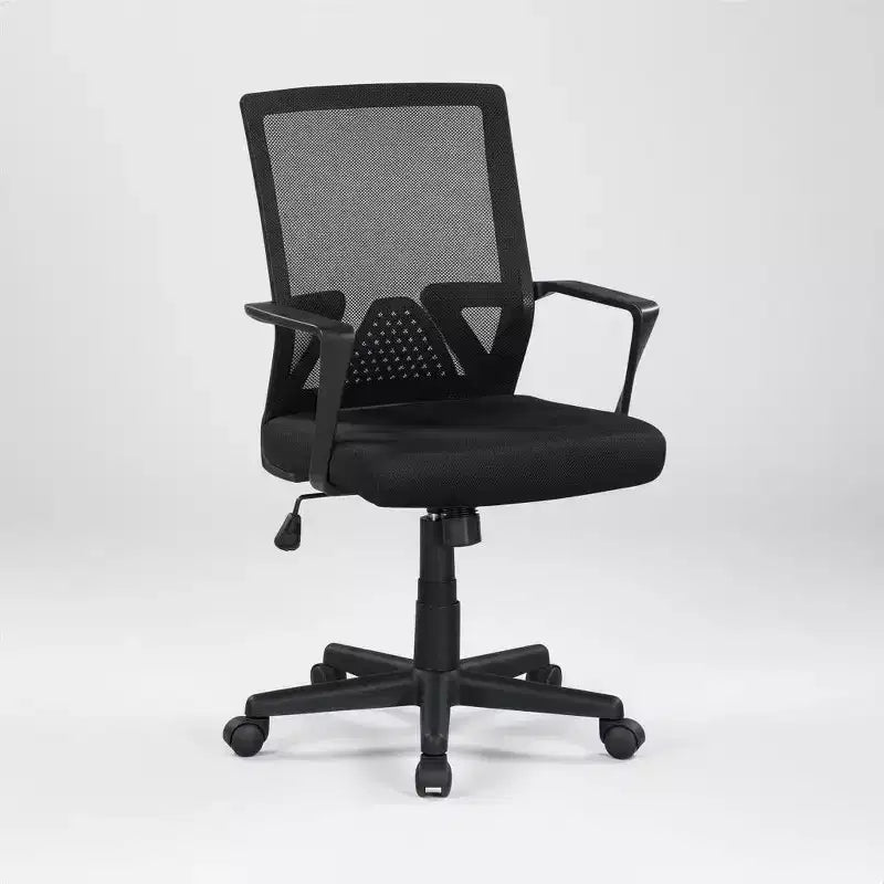 Sedia da ufficio con schienale alto in rete traspirante con braccioli regolabili 3D - Sedia da ufficio regolabile con comfort e stabilità Nera
