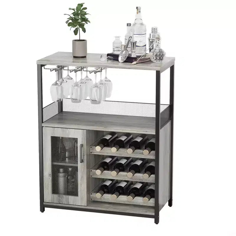 Mobiletto del vino con scomparti regolabili e rimovibili per cucina e soggiorno