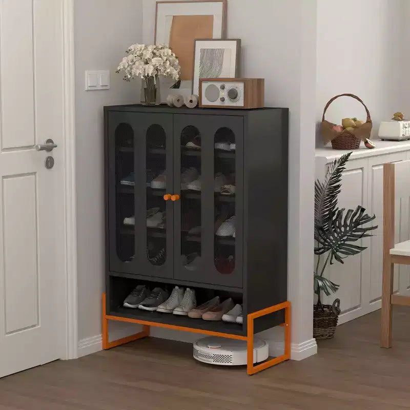 MAYEERTY 5.9 High Foot Double-Sided Mesh Door Shoe Cabinet, Movable Double-Layer Partition Moisture-Proof for Living Room