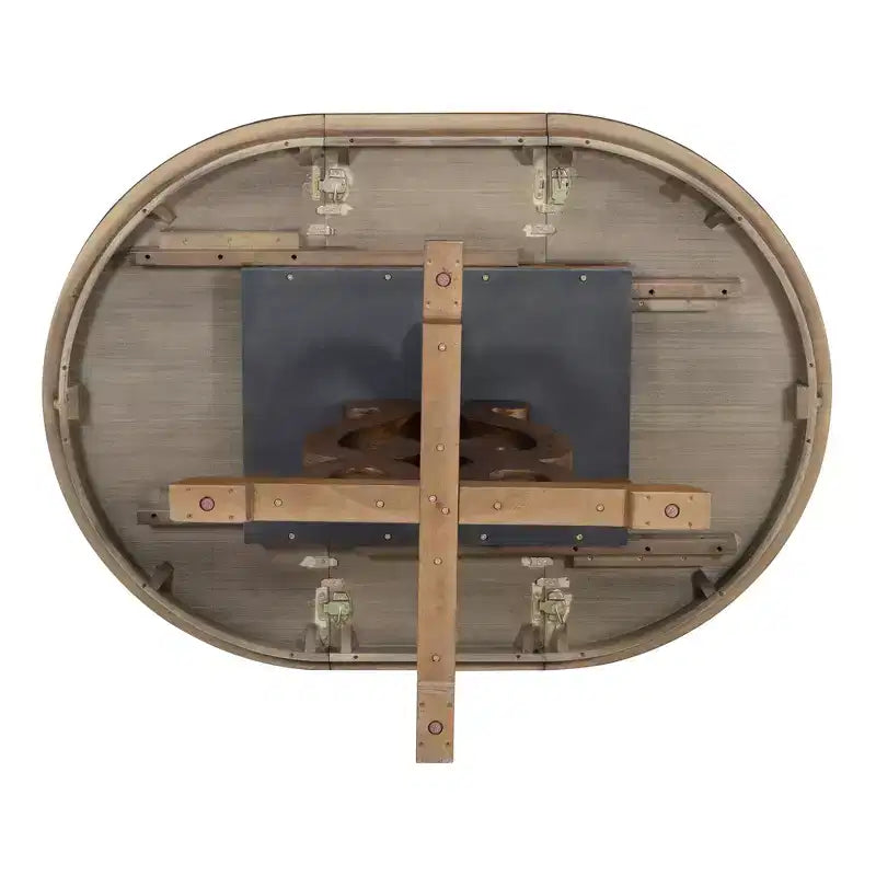 Tavolo da cucina rustico per 4, tavolo da pranzo rotondo allungabile in legno e 4 sedie imbottite, sala da pranzo retrò per cucina