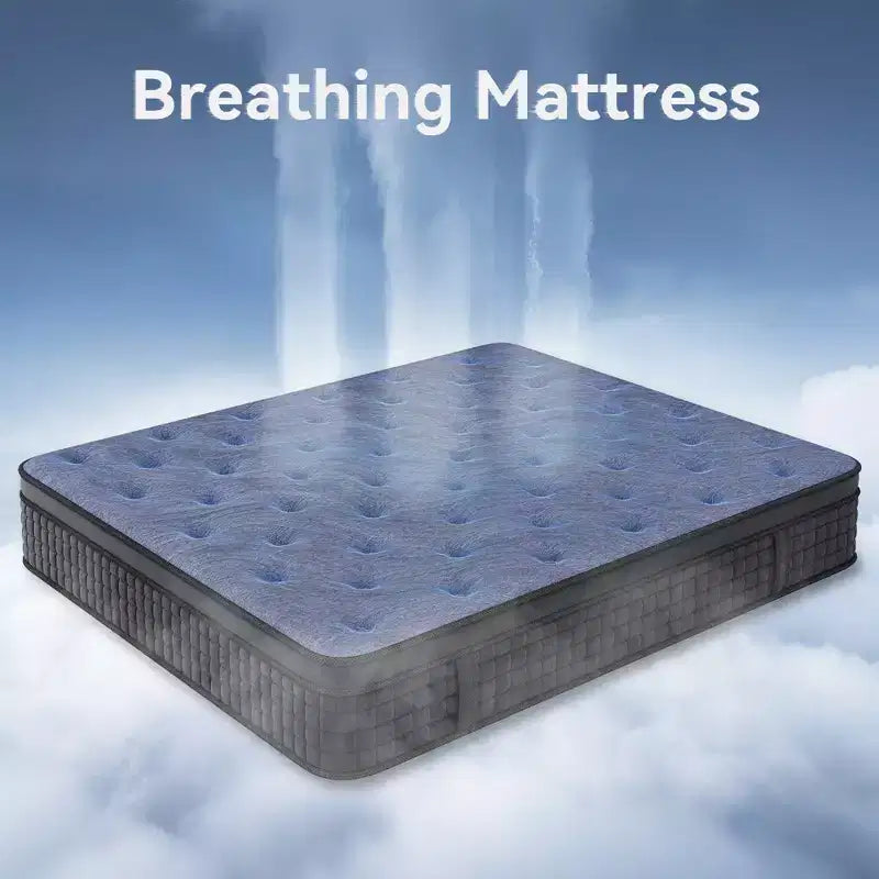 Materasso Sailvan in scatola, materasso ibrido da 12 pollici in memory foam con gel rinfrescante e molle insacchettate, rigidità media, grigio