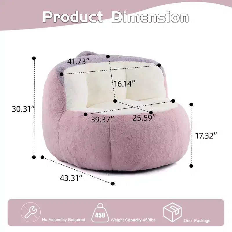 Poltrone Sacco Grandi, Divano in Ecopelliccia Multicolore Riempito con Spugna Tritata, Grande Chaise Longue per Soggiorno, Nessun Montaggio Richiesto