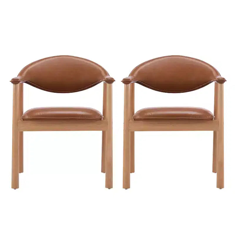 Christopher Knight Home Olena, sedie da pranzo moderne in legno di gomma imbottite con schienale curvo (set da 2)