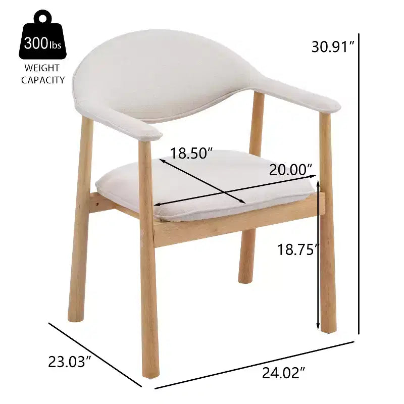 Christopher Knight Home Olena, sedie da pranzo moderne in legno di gomma imbottite con schienale curvo (set da 2)
