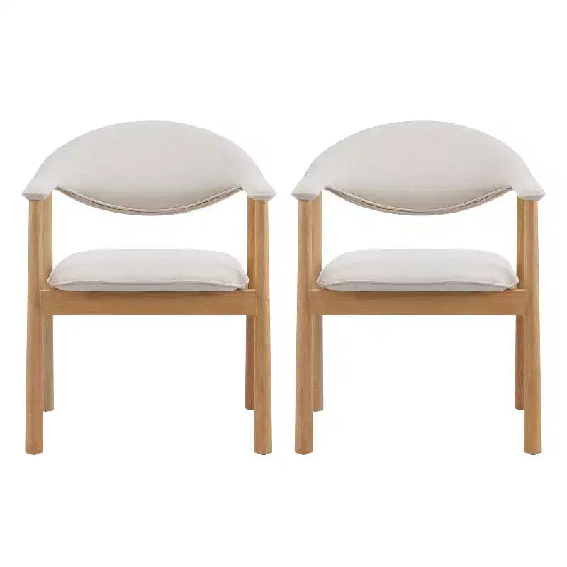 Christopher Knight Home Olena, sedie da pranzo moderne in legno di gomma imbottite con schienale curvo (set da 2)
